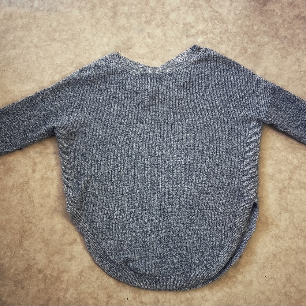 Express Short Sleeve Knit Criss Cross Back Tunic Sweater